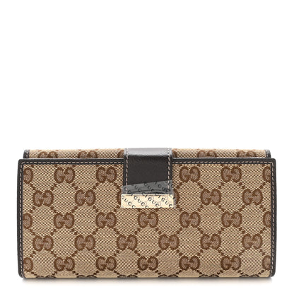 Gucci GG Plus Monogram Icon Bar Continental Flap Wallet Dark Brown 1 of 8