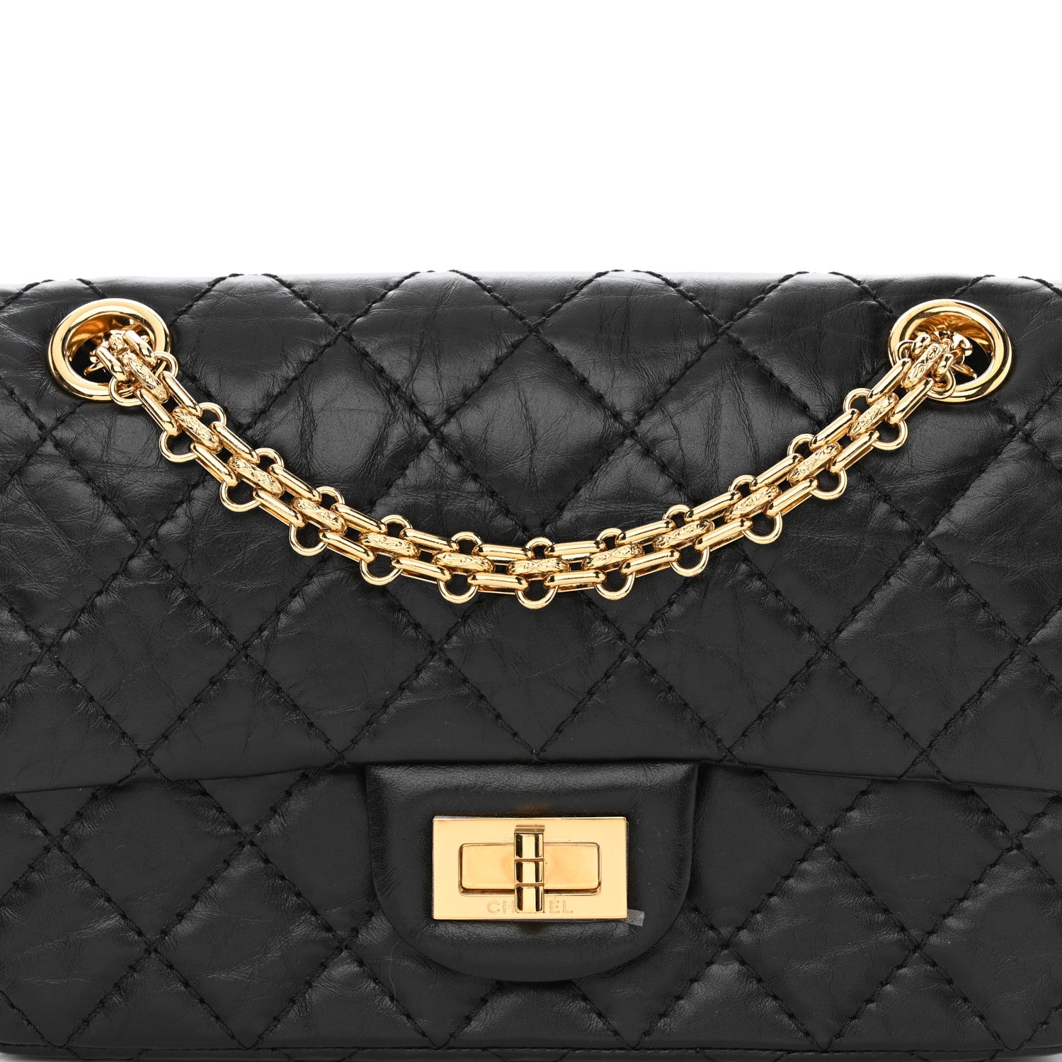Chanel Aged Calfskin Quilted 2.55 Reissue Mini Flap Black 8 of 11
