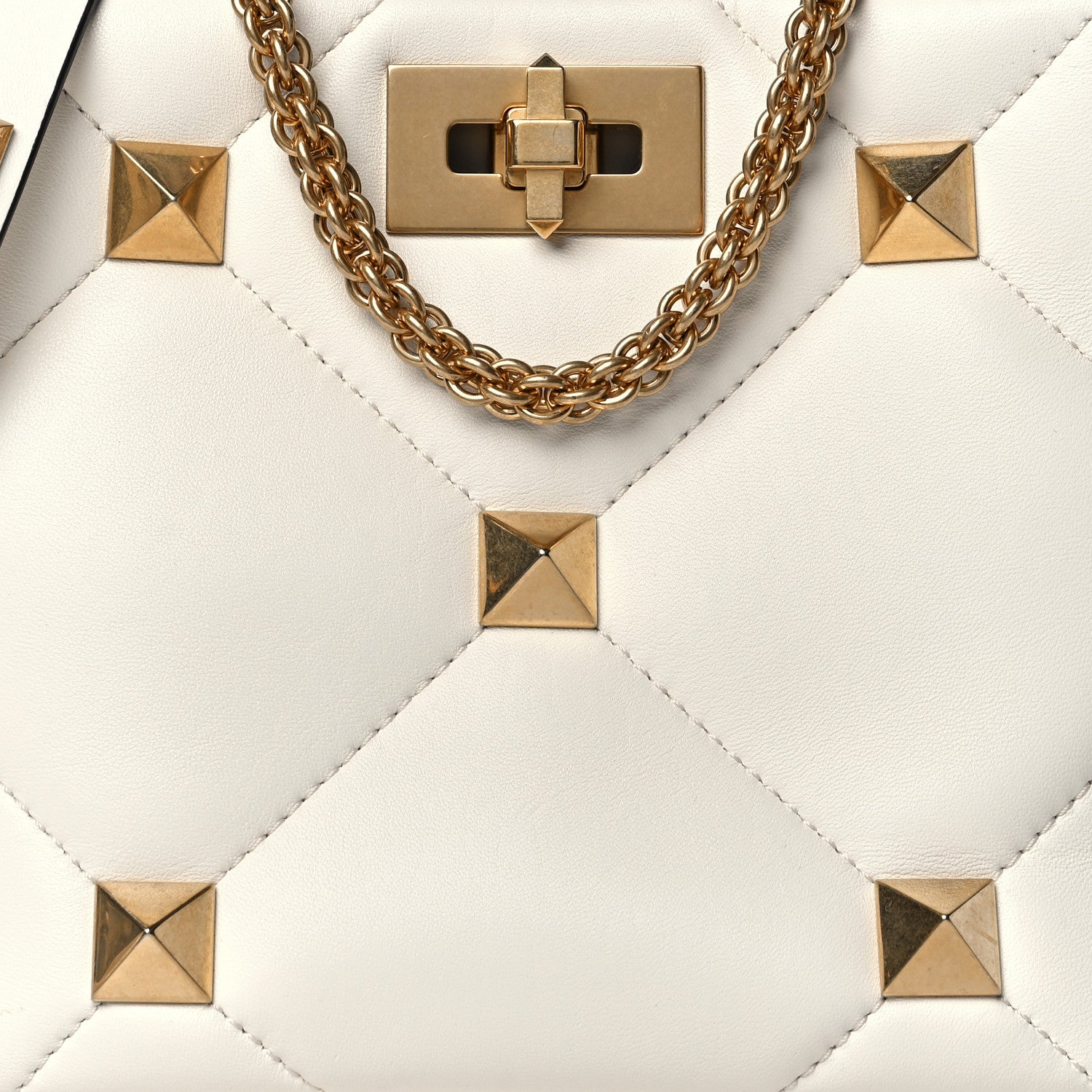 Valentino Garavani Nappa Small Roman Stud The Handle Bag Ivory 7 of 9