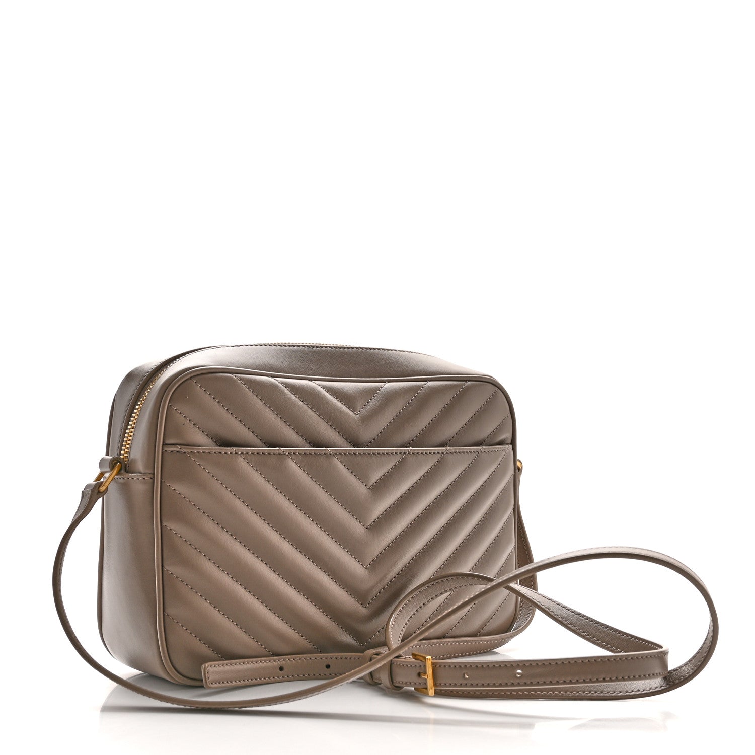 Saint Laurent Calfskin Matelasse Monogram Lou Camera Bag Greyish Brown 3 of 11