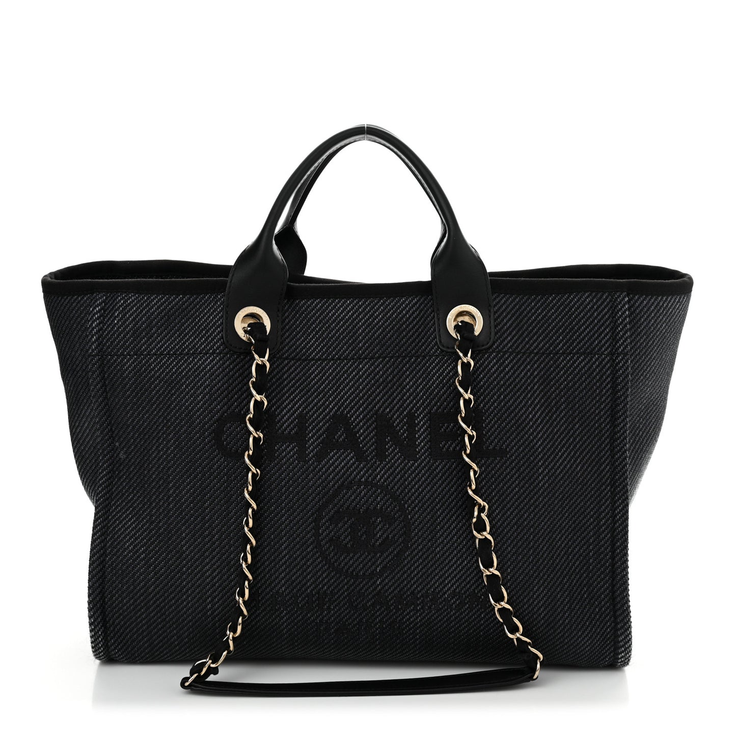 Mixed Fibers Calfskin Medium Deauville Black