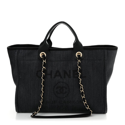 Chanel Mixed Fibers Calfskin Medium Deauville Black 1 of 18