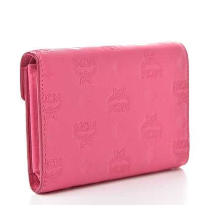 MCM Calfskin Ottomar Monogram Tri-Fold Wallet Sugar Pink 3 of 8