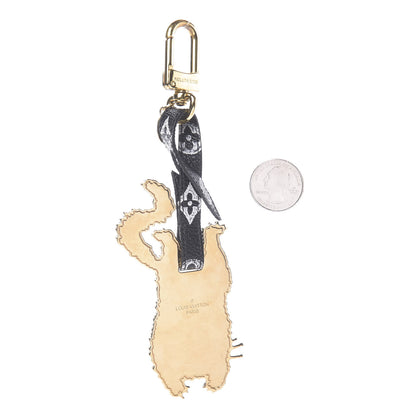 Louis Vuitton Catogram Flying Cat Bag Charm Key Holder Gold Black 2 of 3
