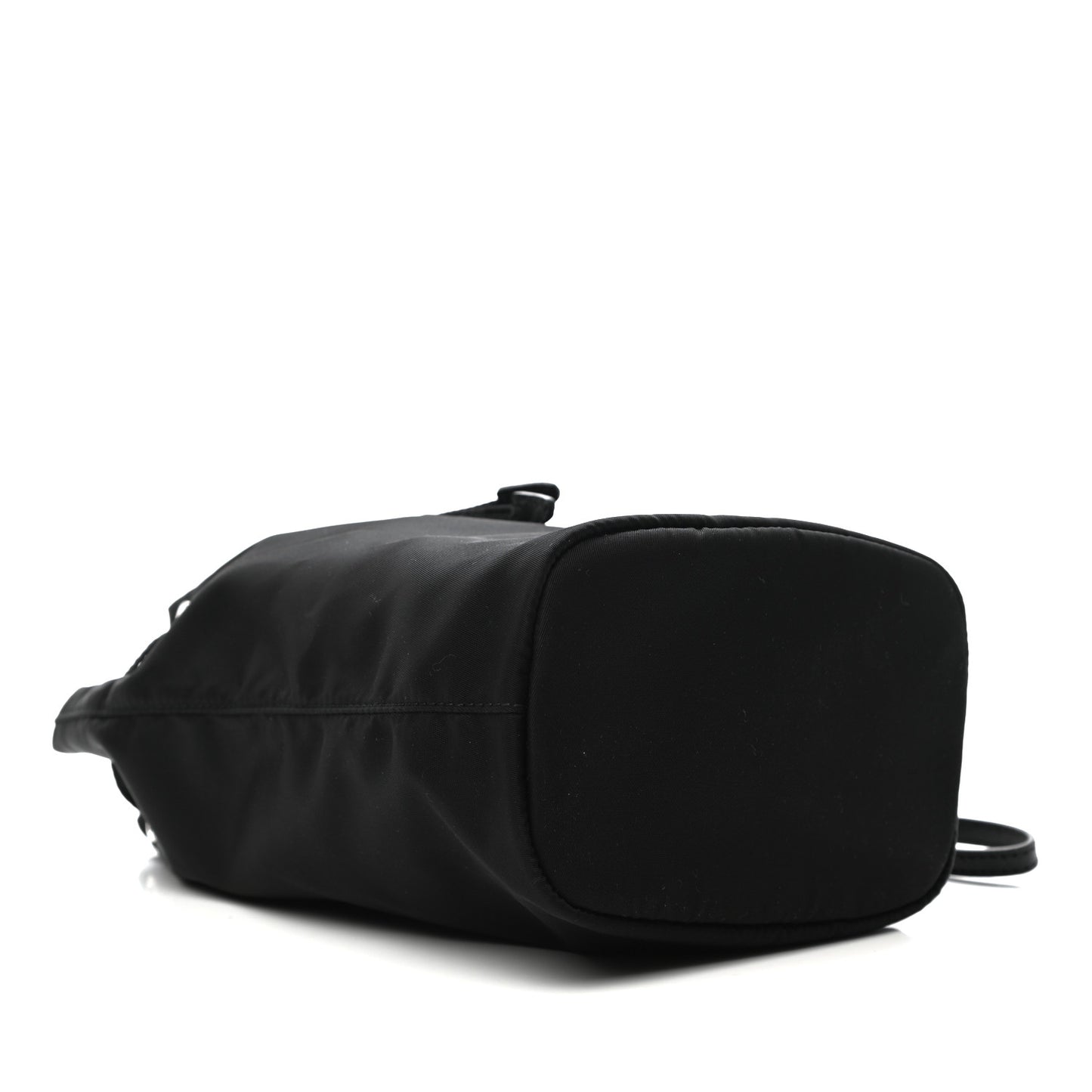 Saffiano Tessuto Nylon Vela Bucket Wristlet Black