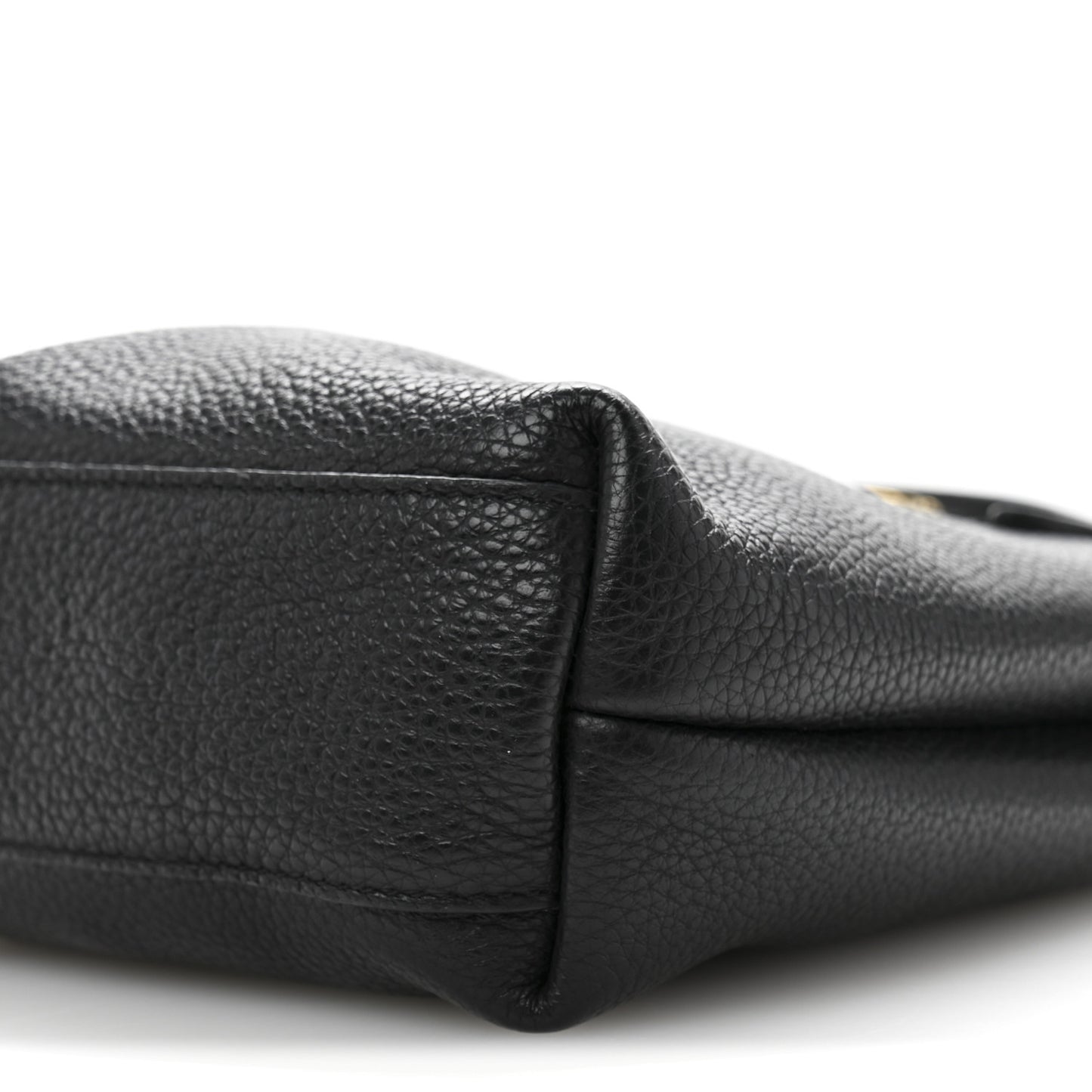 Tumbled Calfskin Gancini Mini Bag Black