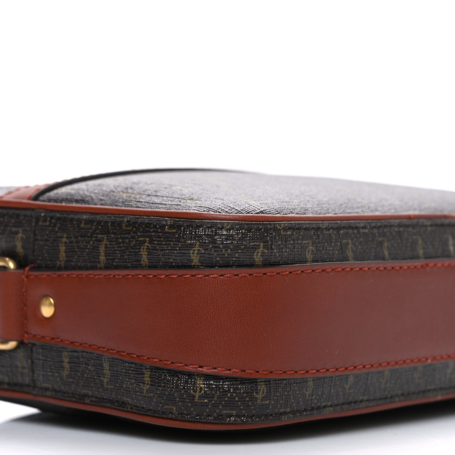 Saint Laurent Canvas Smooth Calfskin Le Monogramme Camera Bag Chestnut 9 of 10