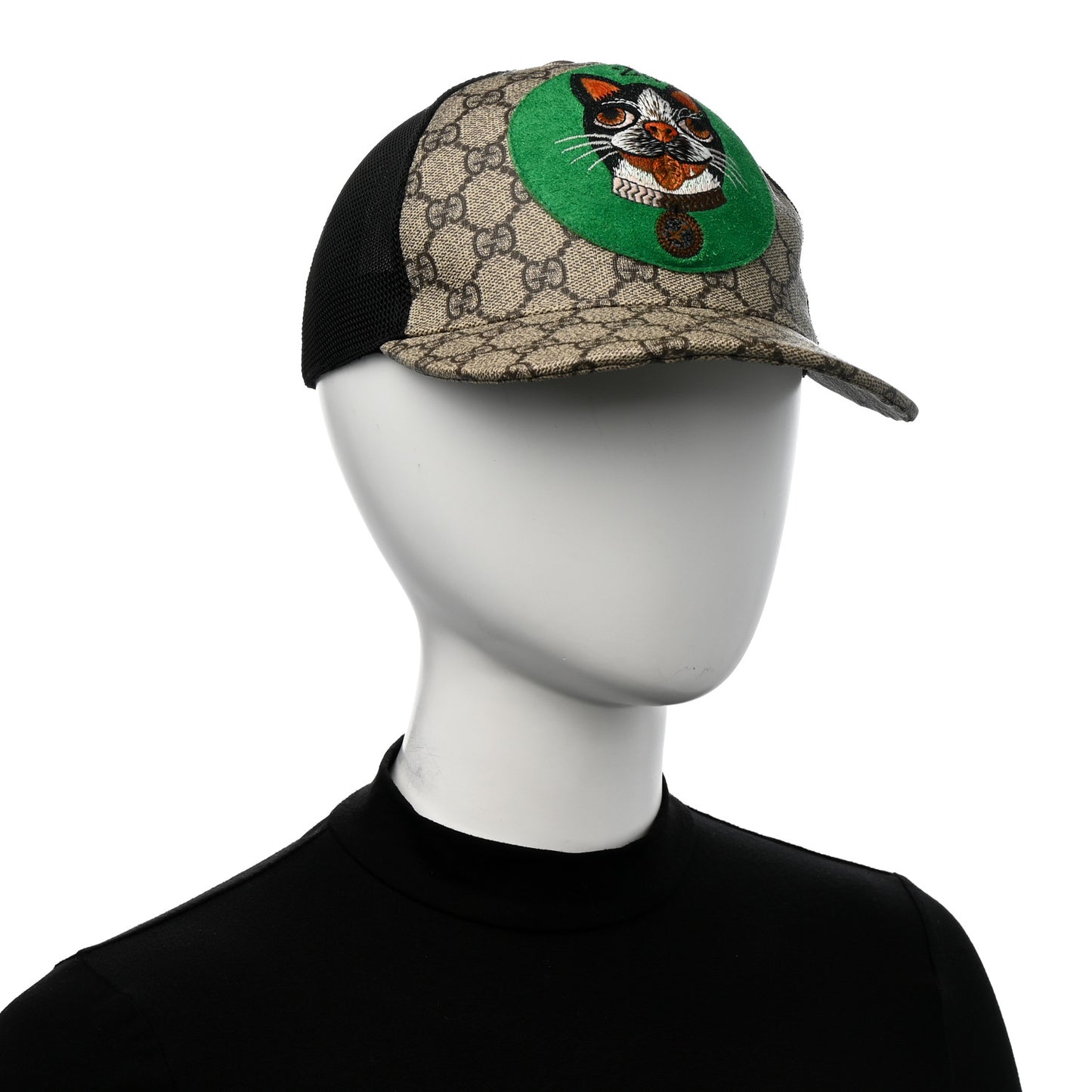 GG Supreme Monogram Bosco Patch Baseball Hat 57 Beige Green