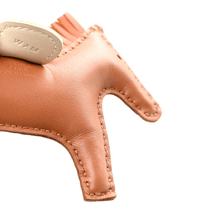 Hermes Milo Lambskin Grigri Rodeo Horse Bag Charm PM Craie Gold Pain D'epice Epice 3 of 4
