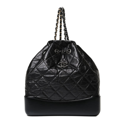 Chanel Aged Calfskin Quilted Small Gabrielle Backpack Black 1 of 17