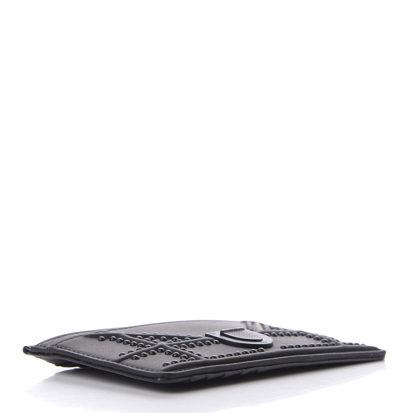 Ultra Matte Calfskin Studded Diorama Card Holder Black