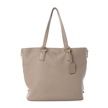Prada Vitello Daino Side Zip Tote Visone 1 of 8