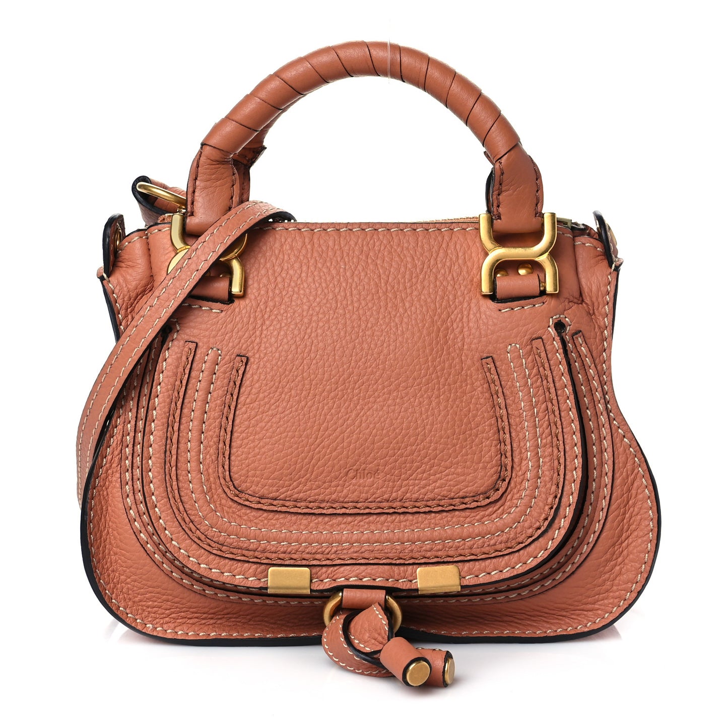 Calfskin Mini Marcie Satchel Muted Brown