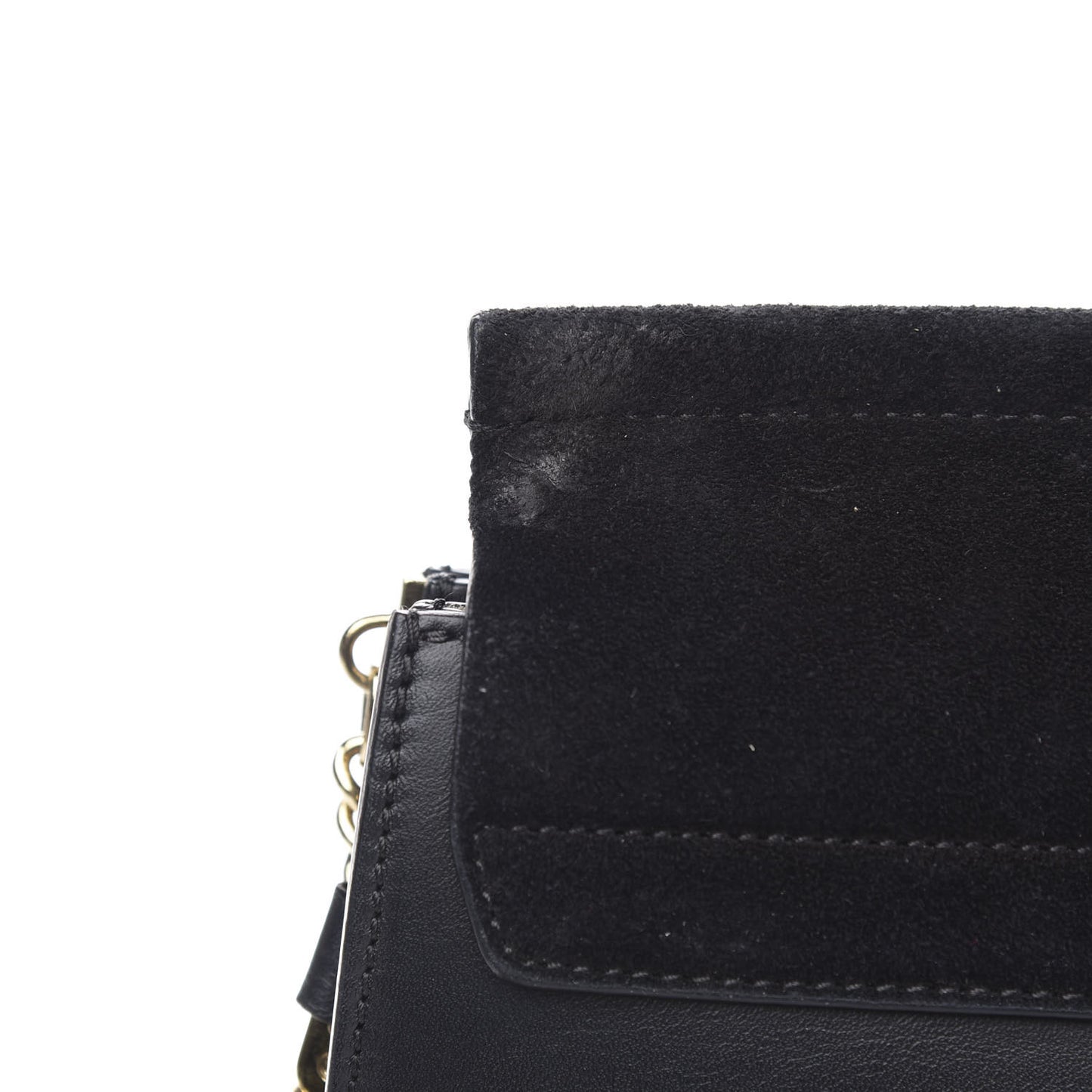 Suede Calfskin Medium Faye Shoulder Bag Black
