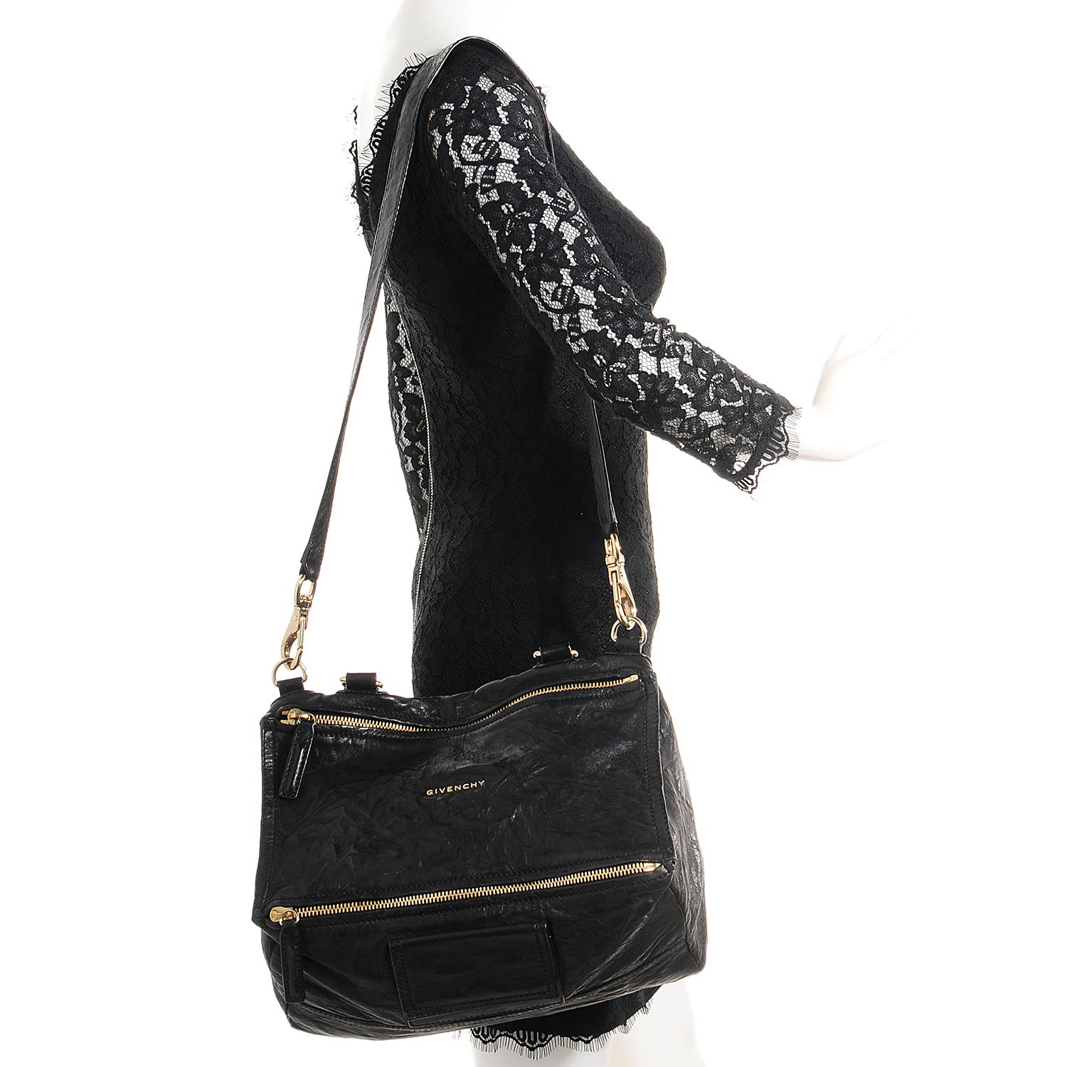 Givenchy Tumbled Sheepskin Medium Pandora Bag Black 2 of 9