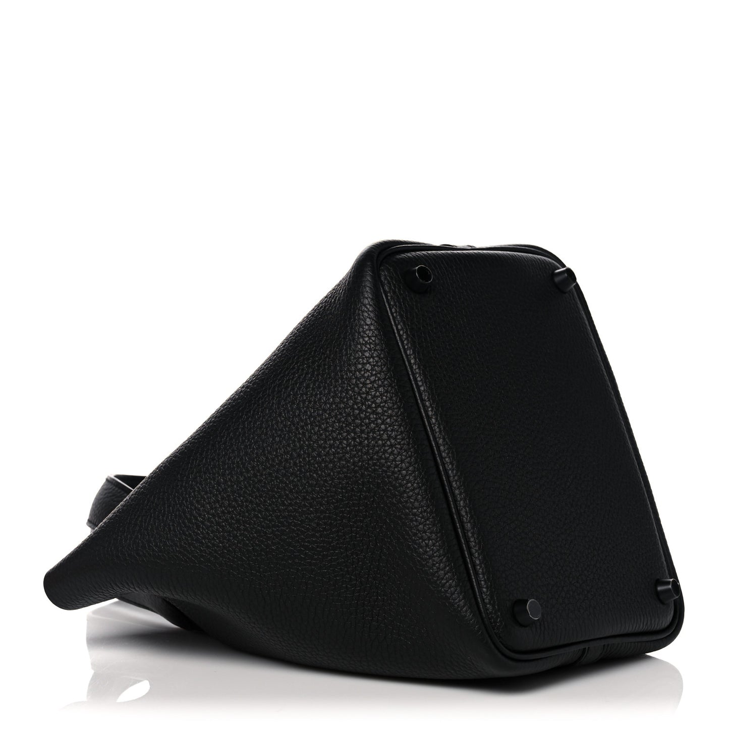 Taurillon Clemence Monochrome Picotin Lock 18 PM Black