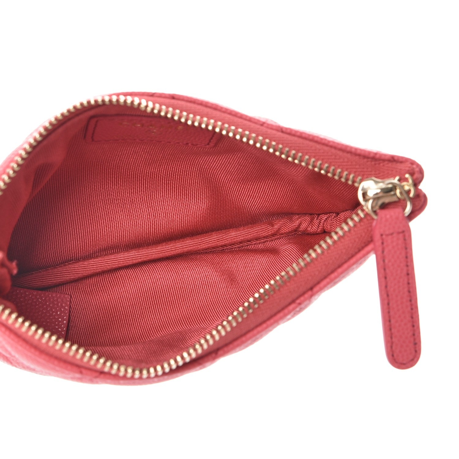 Chanel Caviar Quilted Small Cosmetic Case Dark Pink 5 of 7