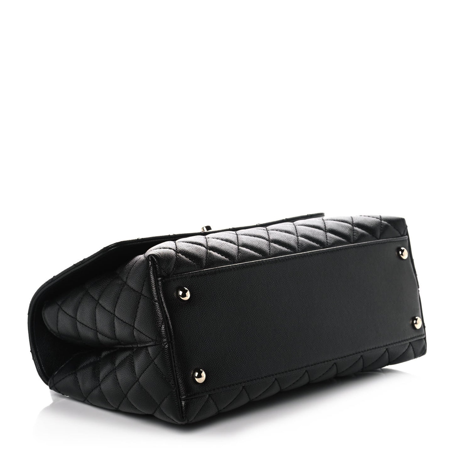 Caviar Quilted Small Coco Handle Flap Black