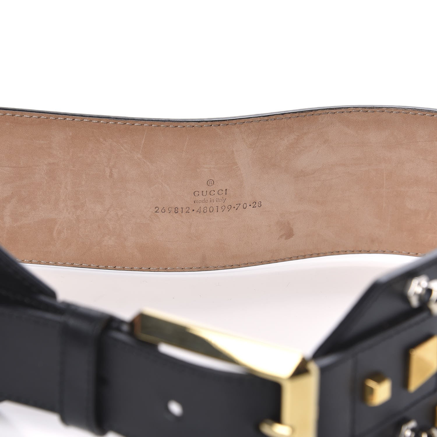Gucci Calfskin Studded Belt 70 28 Black 3 of 4