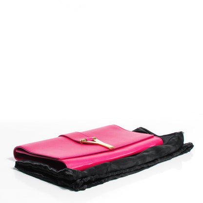 Saint Laurent Textured Calfskin Large Classic Y Clutch Fuchsia 4 of 7