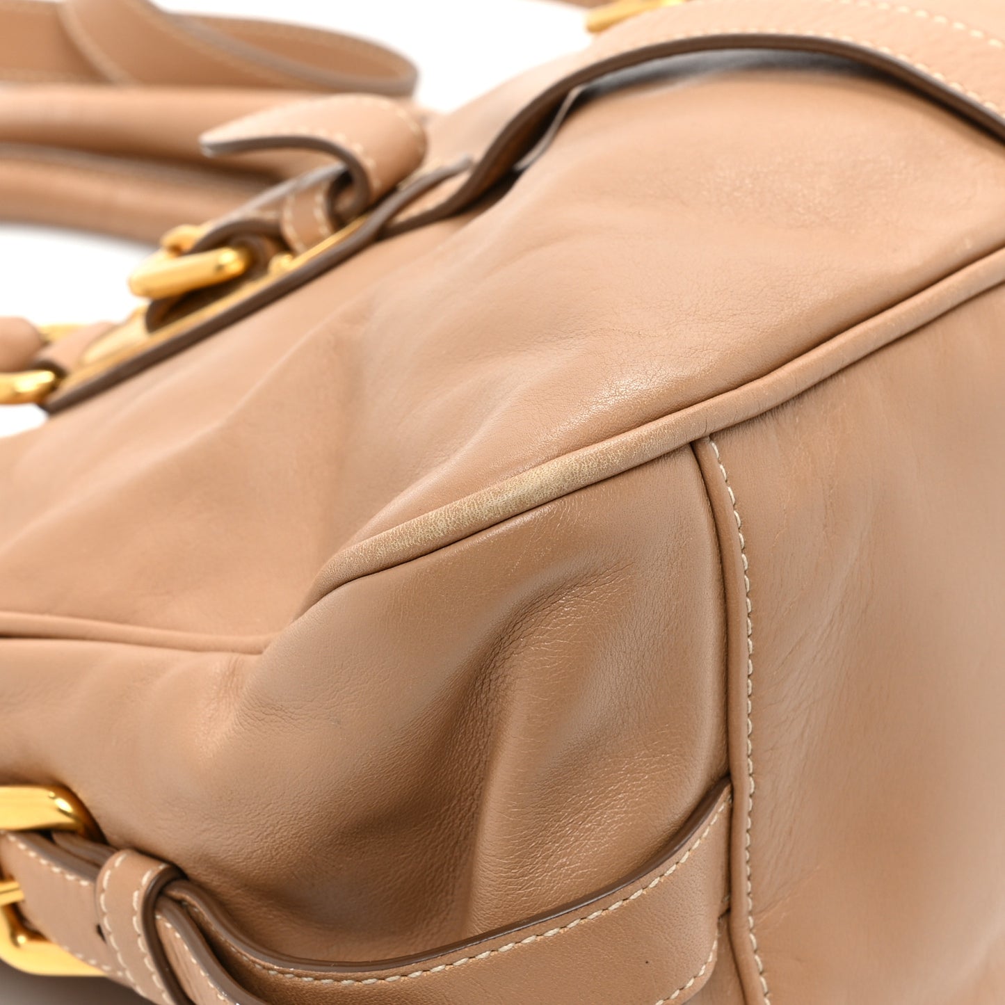 Soft Calfskin Shopping Satchel Sabbia