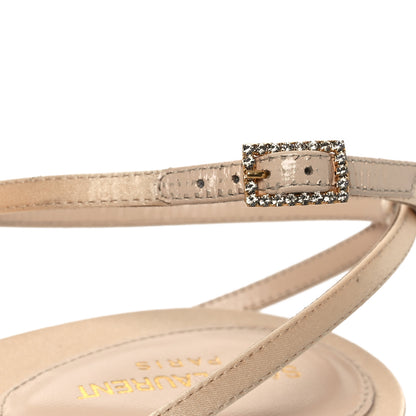 Saint Laurent Calfskin Satin Crystal Gippy 110 Sandals 41 Soft Nude 12 of 15