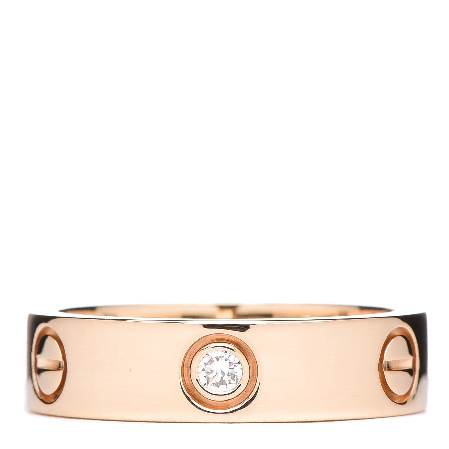 18K Yellow Gold 3 Diamond 5.5mm LOVE Ring 58 8.25