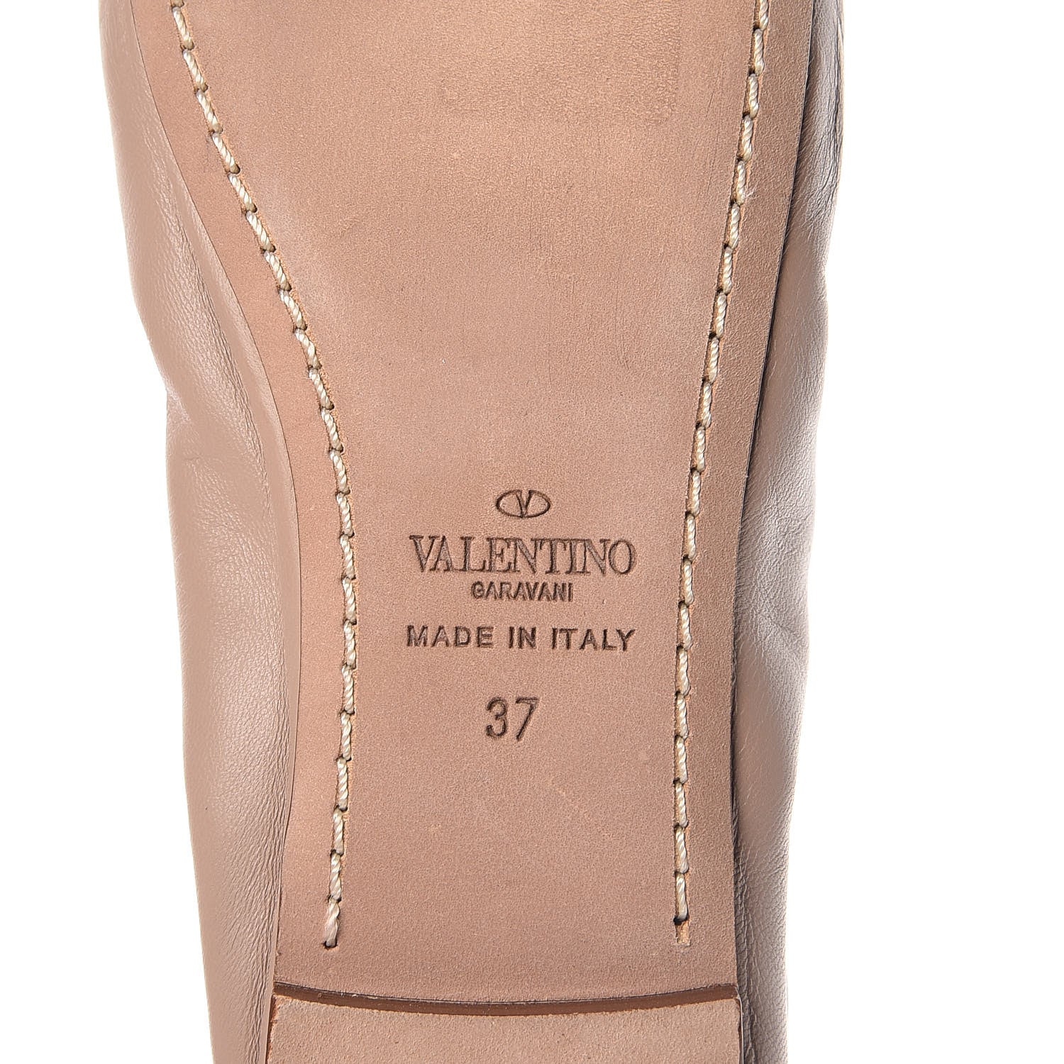 Valentino Garavani Nappa Rockstud Cross Strap Ballerina Flats 37 Poudre 8 of 10