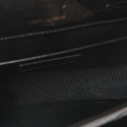 Saint Laurent Crinkled Calfskin Matelasse Monogram Baby Niki Chain Satchel Black 5 of 10