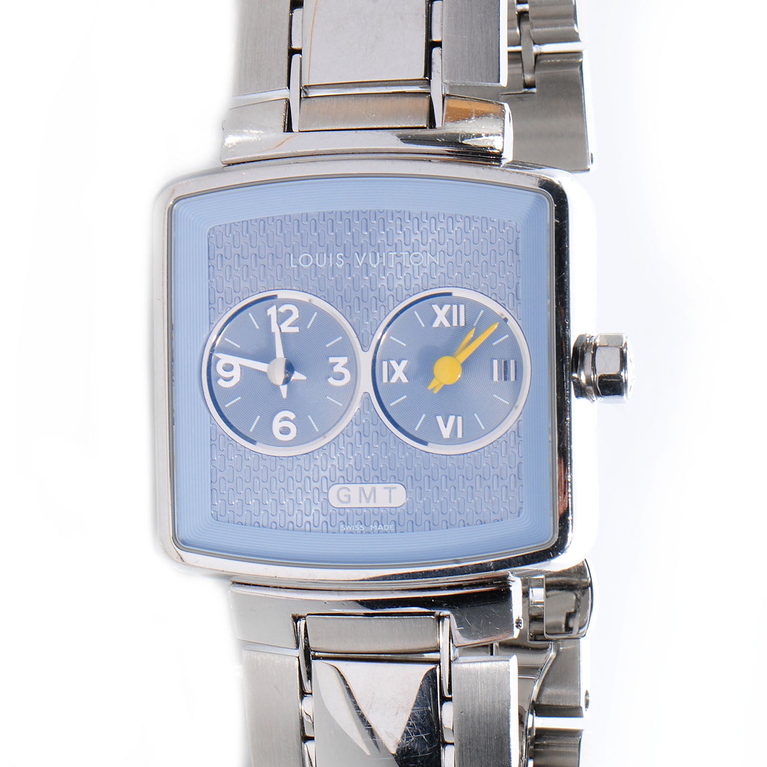 Louis Vuitton Stainless Steel 35mm Speedy Duo Jet GMT Quartz Watch Blue 1 of 6