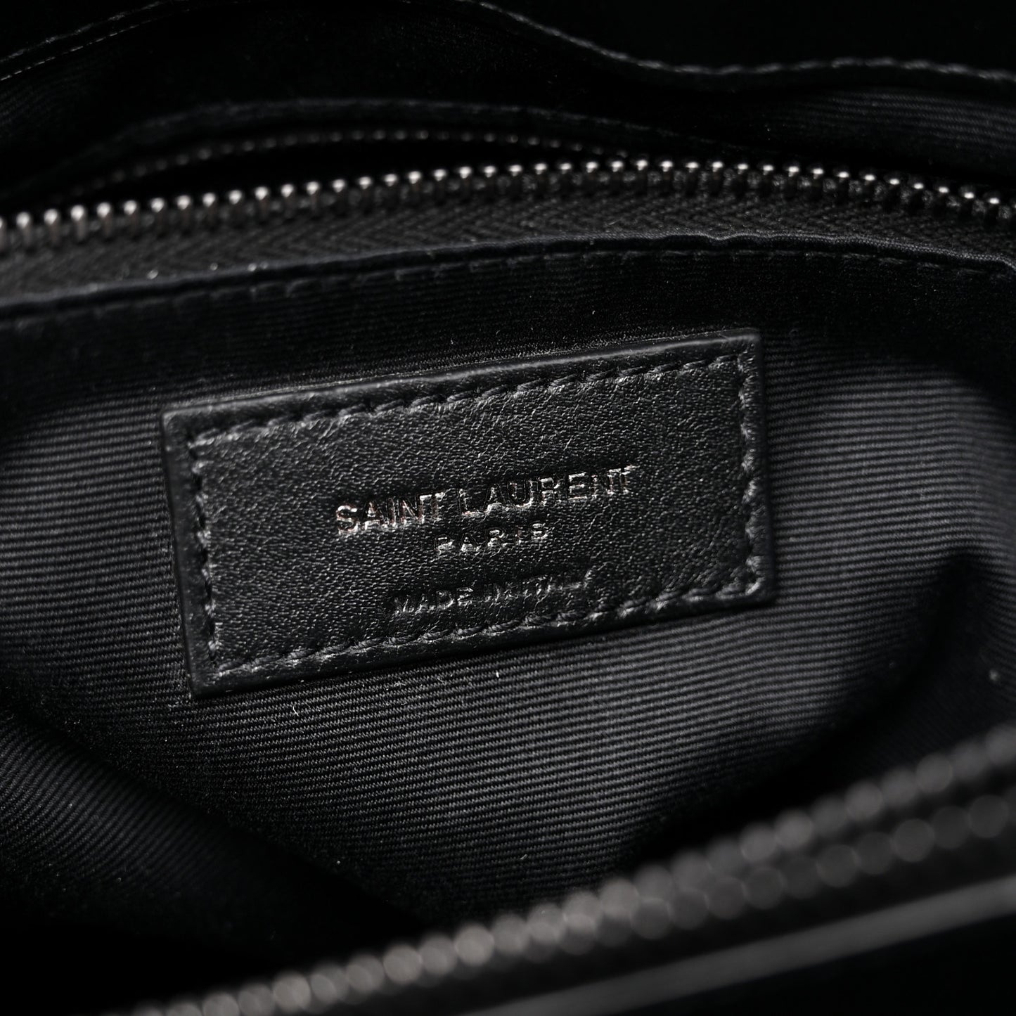Calfskin Y Quilted Monogram Monochrome Medium Loulou Chain Satchel Black