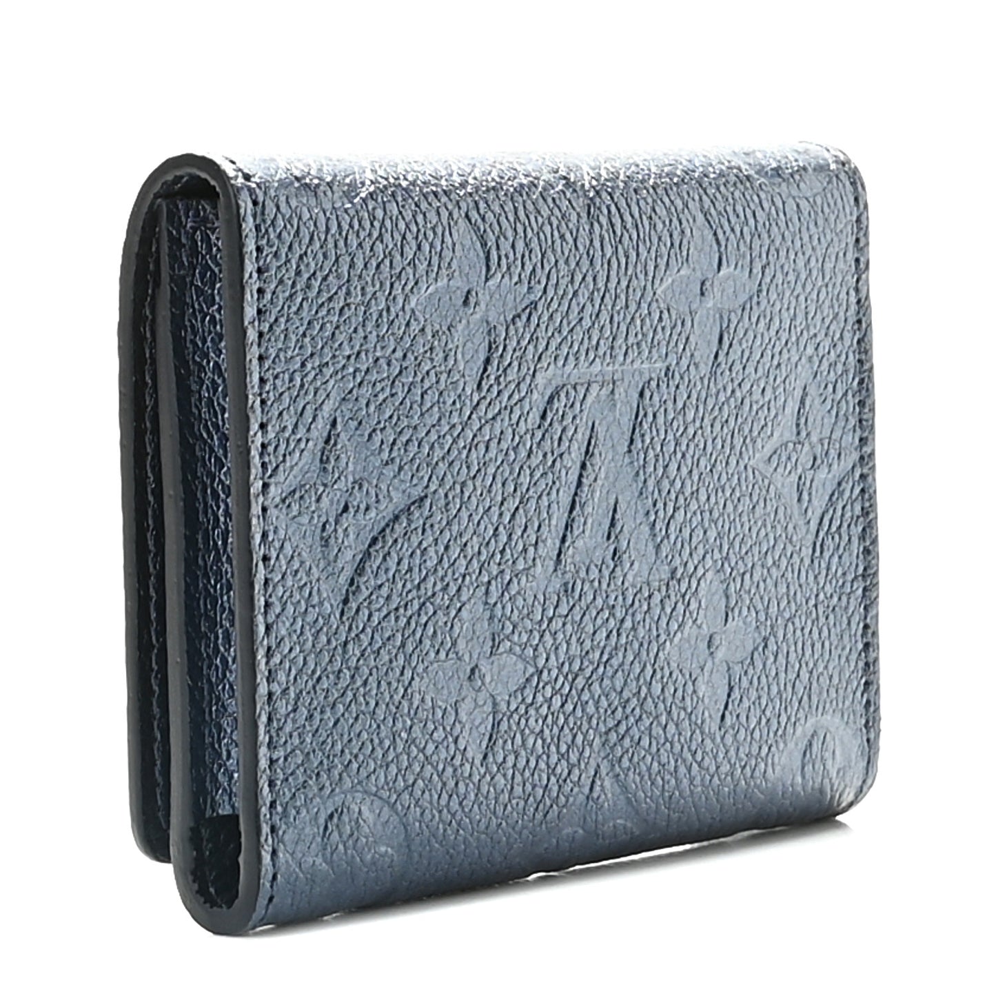 Metallic Monogram Business Card Holder Navy Nacre