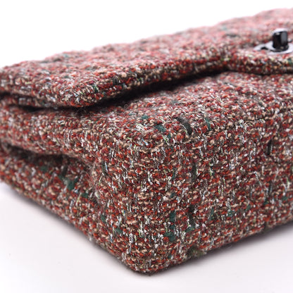 Chanel Tweed Quilted Medium Double Flap Dark Red 8 of 12