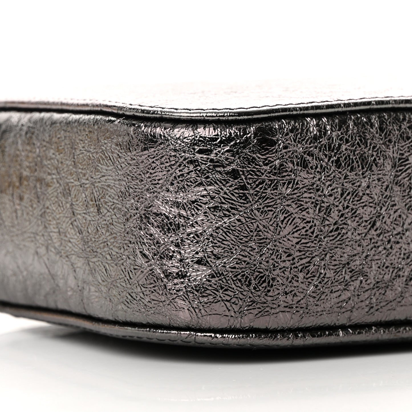 Metallic Textured Calfskin XS Everyday Camera Bag with Handle Black