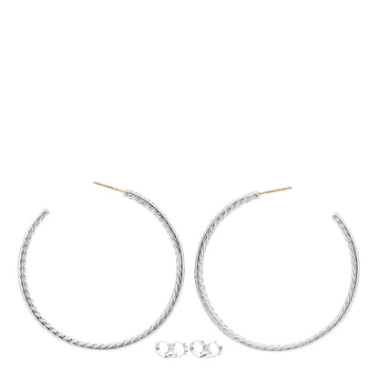 David Yurman Sterling Silver Diamond Large Pave Hoop Earrings 3 of 5