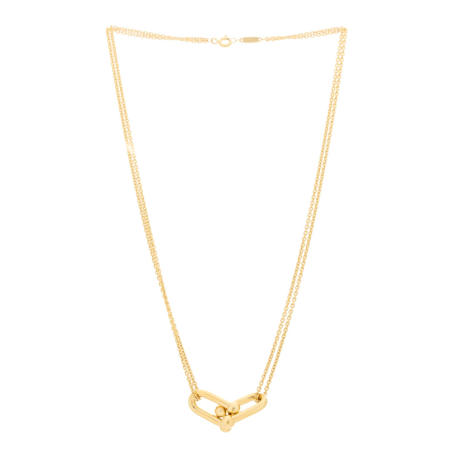 Tiffany 18K Yellow Gold HardWear Small Double Link Pendant Necklace 3 of 5