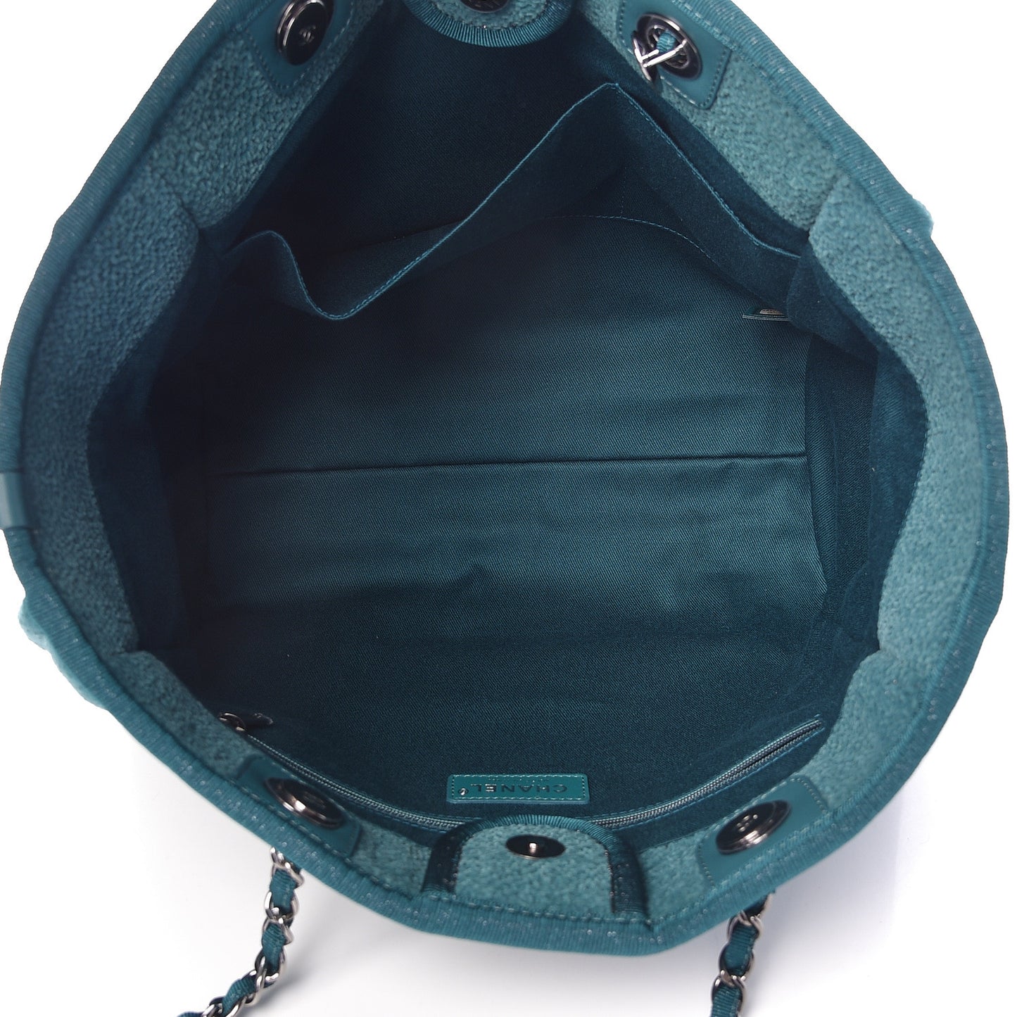 Lurex Boucle Small Deauville Tote Turquoise