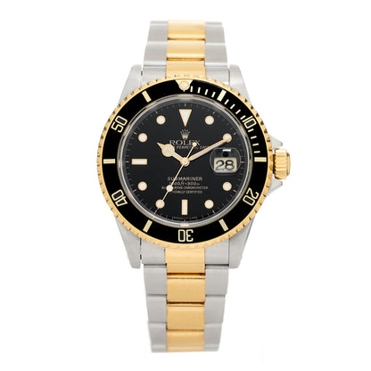 Rolex Stainless Steel 18K Yellow Gold 40mm Submariner Oyster Perpetual Date Watch Black 16613LN 1 of 4