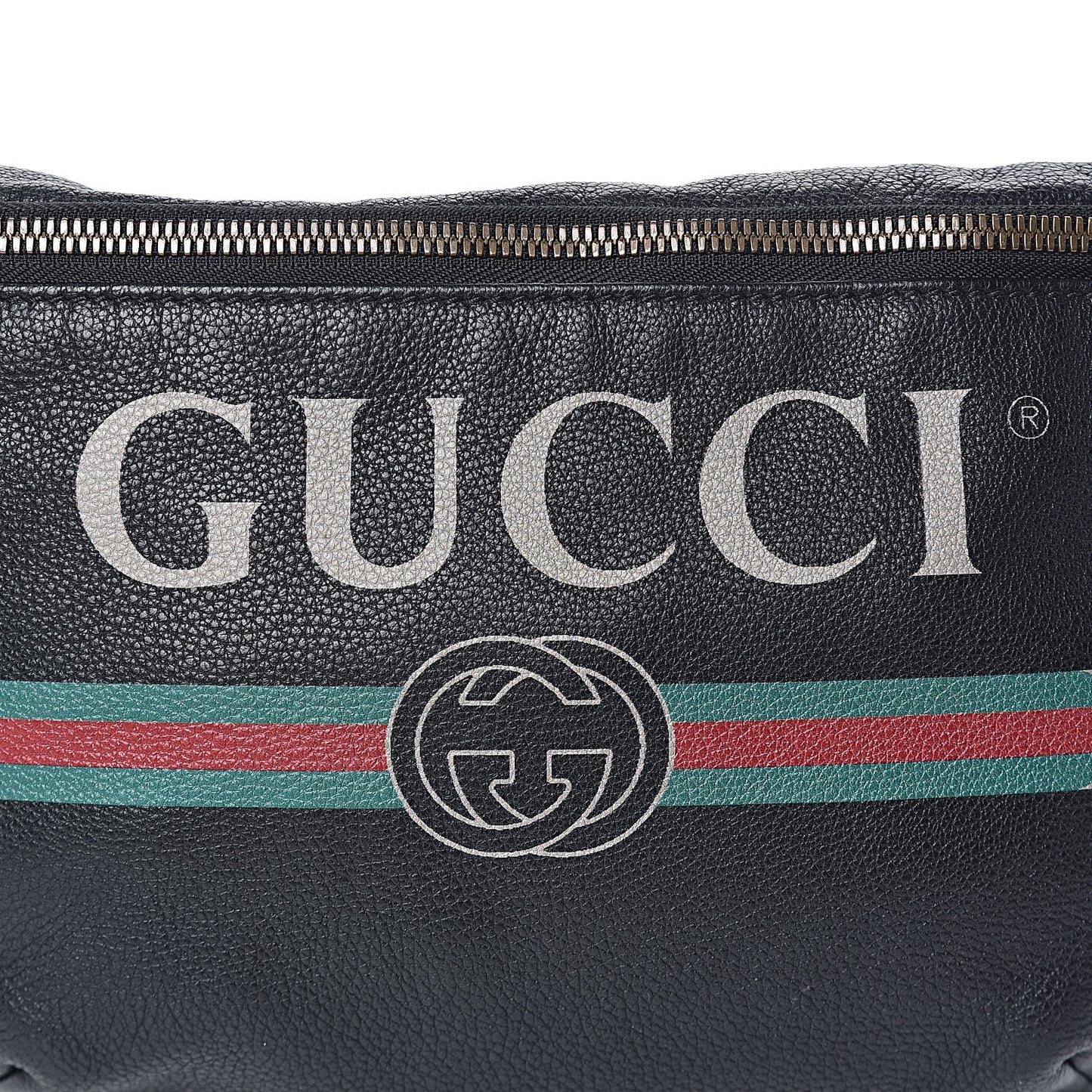 Grained Calfskin Logo Belt Bag Black