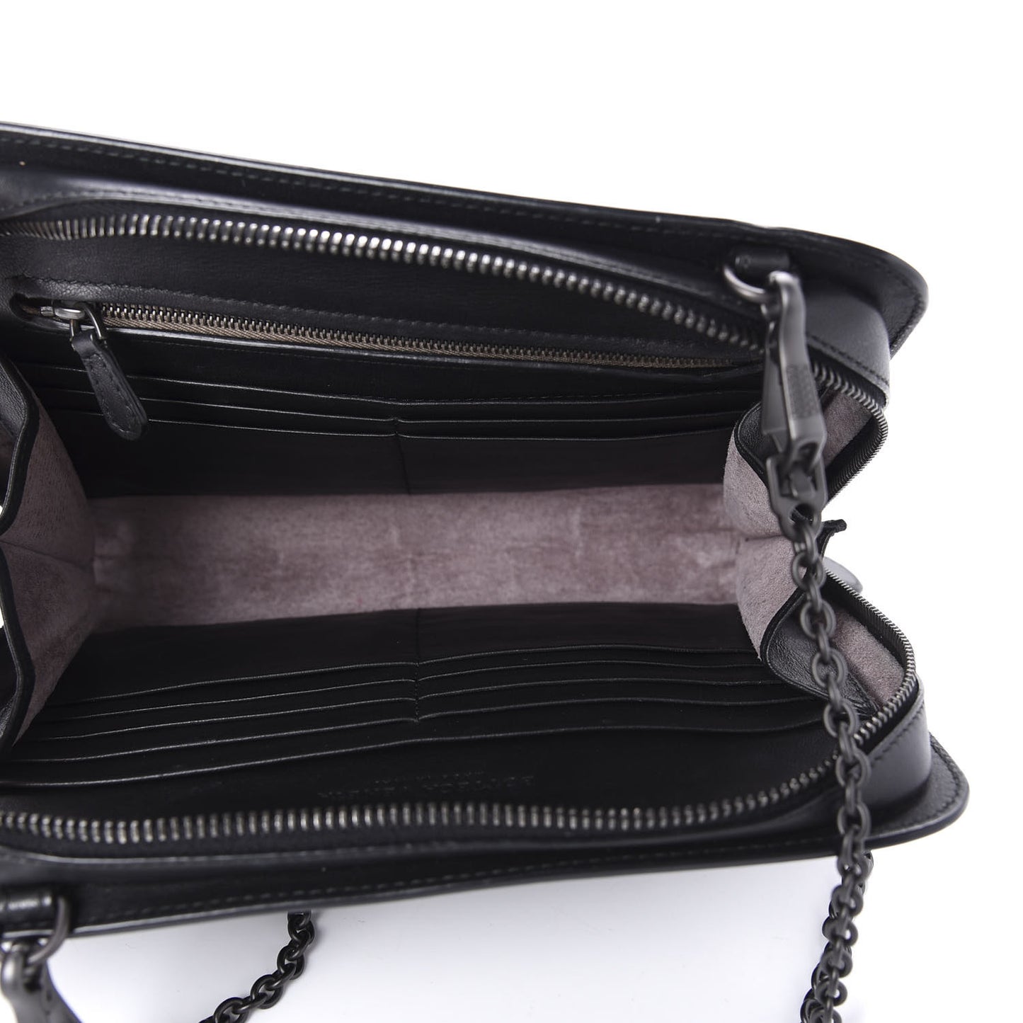 Nappa Intrecciato Chain Wallet Black