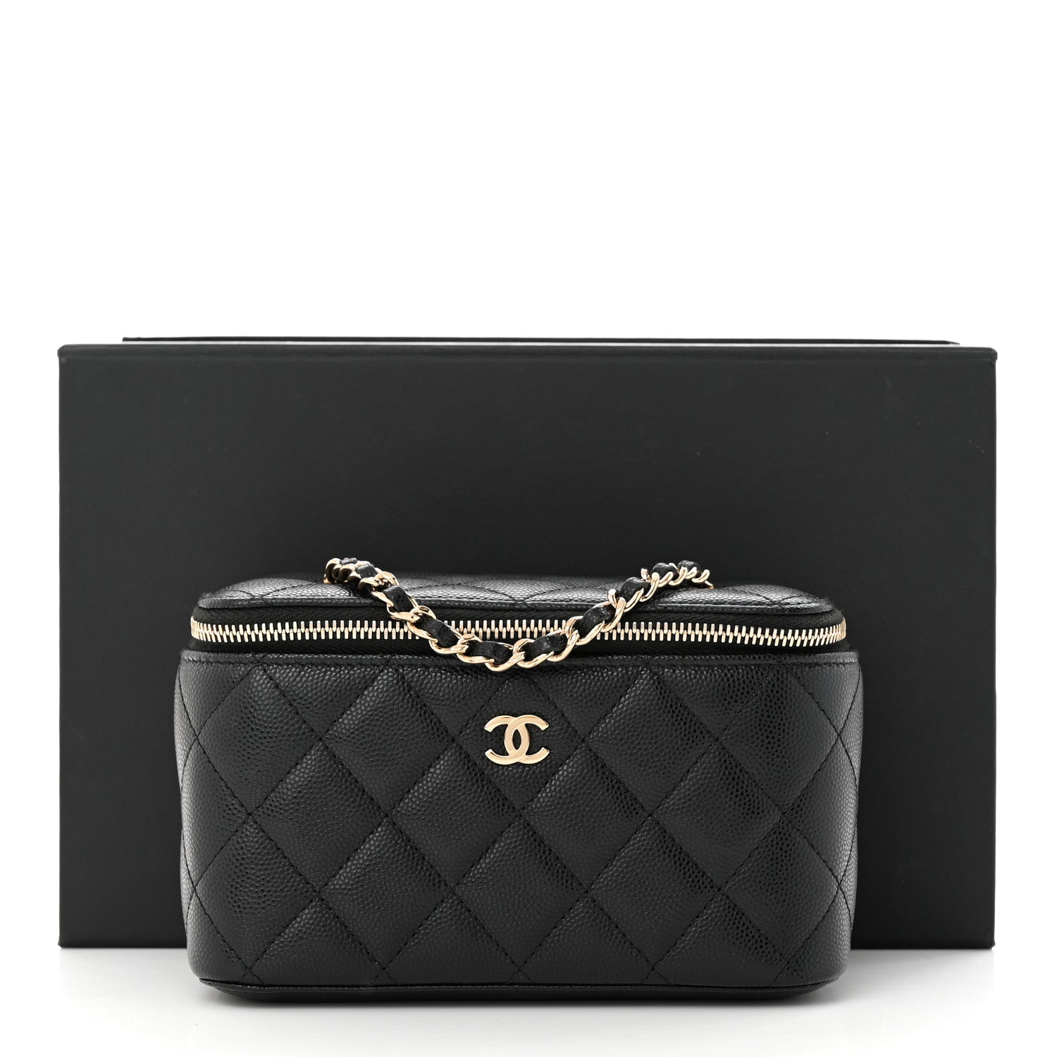 Chanel Caviar Quilted Small Vanity Case With Chain Black 11 of 11