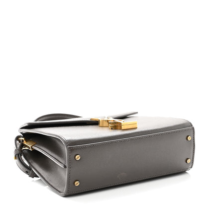 Saint Laurent Grain de Poudre Mini Classic Monogram Cassandra Top Handle Dark Smog 3 of 8