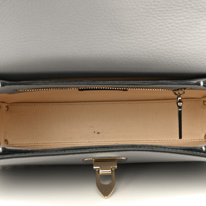 Valentino Garavani Pebbled Calfskin Medium Rockstud Flap Saddle Bag Pastel Grey 6 of 13