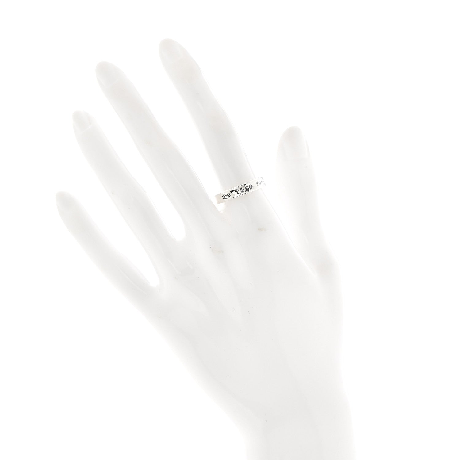 Tiffany Sterling Silver Narrow 1837 Band Ring 53 6.25 2 of 5