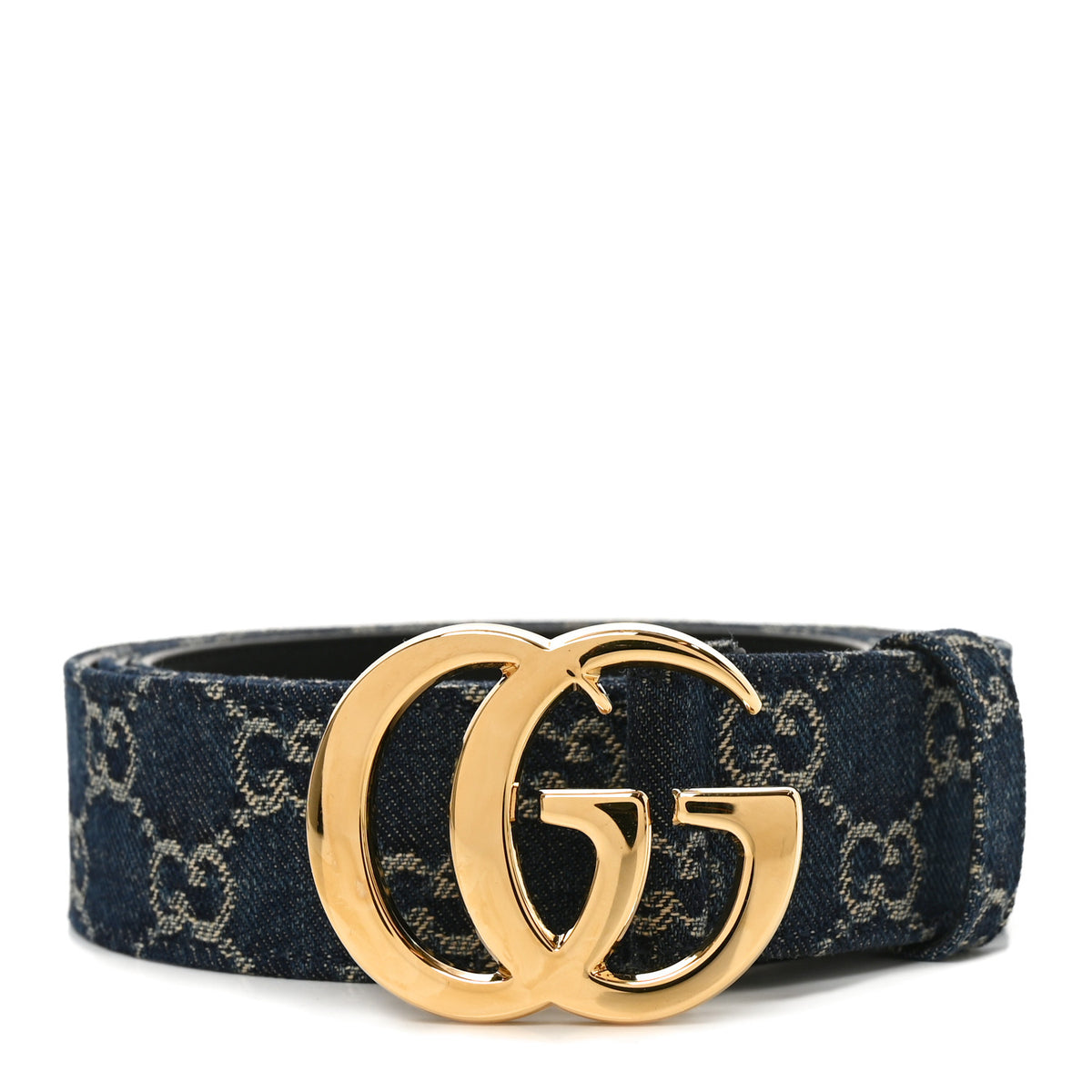New Denim Interlocking G Belt 105 42 Dark Blue