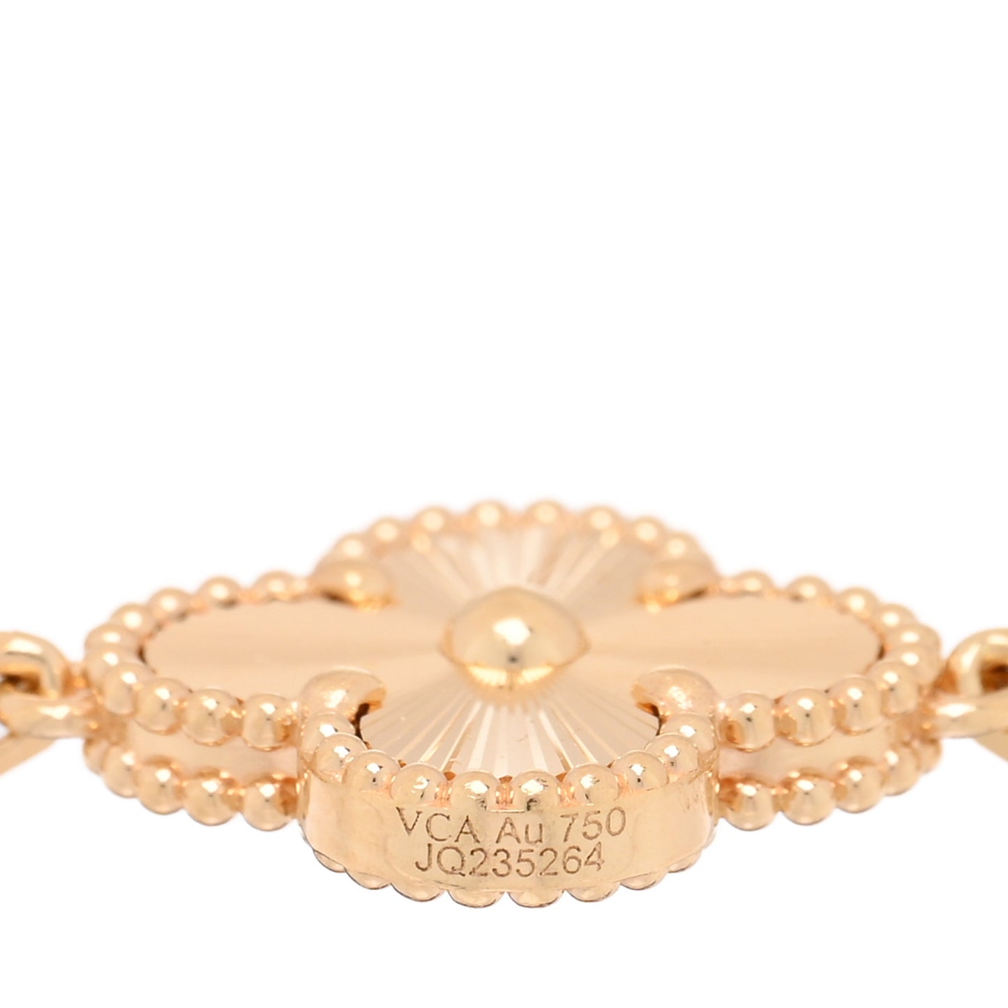 18K Yellow Gold 5 Motifs Guilloche Vintage Alhambra Bracelet