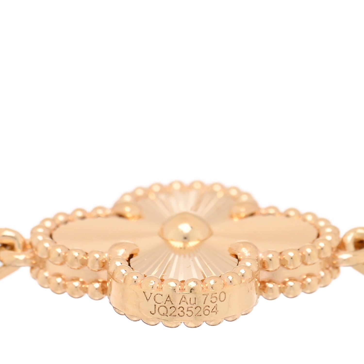 Van Cleef & Arpels 18K Yellow Gold 5 Motifs Guilloche Vintage Alhambra Bracelet 3 of 4