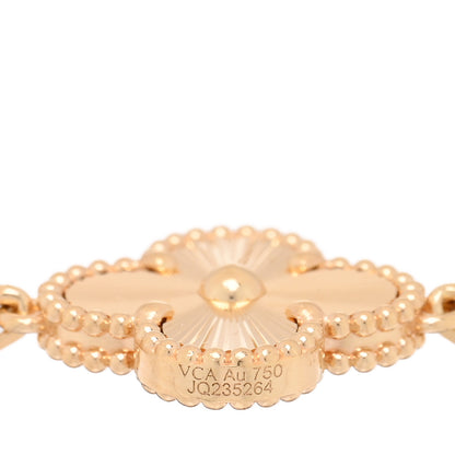 Van Cleef & Arpels 18K Yellow Gold 5 Motifs Guilloche Vintage Alhambra Bracelet 3 of 4