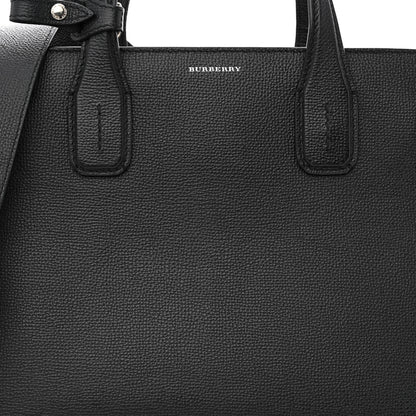 Burberry Derby Calfskin Vintage Check Medium Banner Tote Black 9 of 13