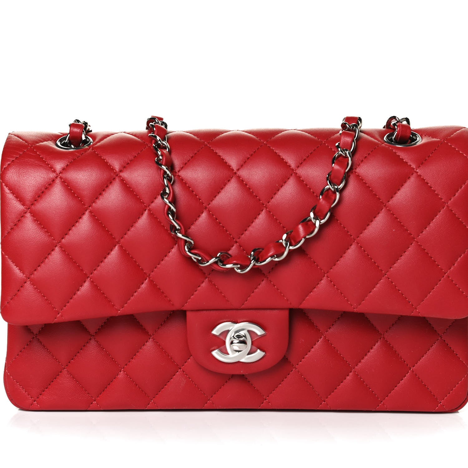 Chanel Lambskin Quilted Medium Double Flap Red 8 of 12